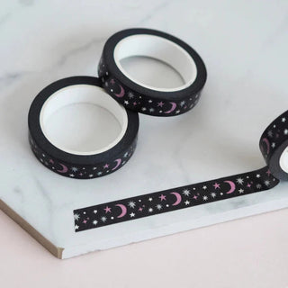 Black and Silver Galaxy Silver Foil Washi Tape-Stash World