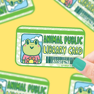 Frog Public Library Member Card Vinyl Sticker-Vinyl Stickers-Stash World
