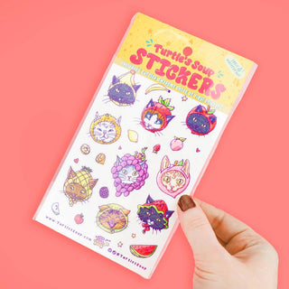 Fruit Hat Cats - Vinyl Sticker Sheet-Sticker Sheets-Stash World