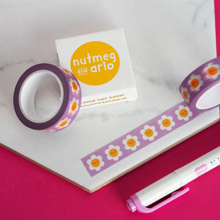 Lilac Daisies Washi Tape-Stash World