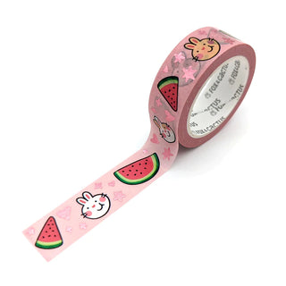 Melon Bunny Washi Tape (Pink Foil)-Stash World