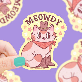 Meowdy Cowboy Cat Vinyl Sticker-Vinyl Stickers-Stash World