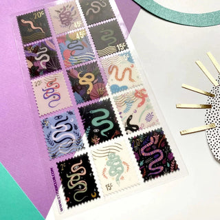 Serpent Stamps Sticker Sheet-Stash World