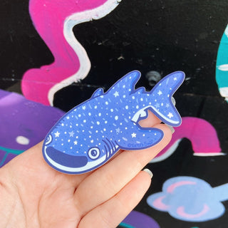 Whale Shark - Vinyl Sticker (Holographic)-Vinyl Stickers-Stash World