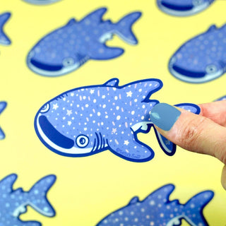 Whale Shark - Vinyl Sticker (Holographic)-Vinyl Stickers-Stash World