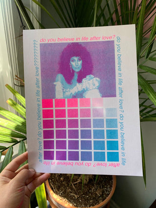 Cher Color Chart (purple / blue) - Risograph Art Print (8.5x11")