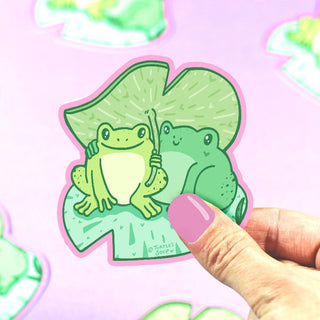 Frogs on Lilypad Vinyl Sticker